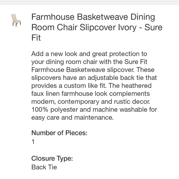 Sure Fit Other Sure Fit Farmhouse Basketweave Dining Room Chair
